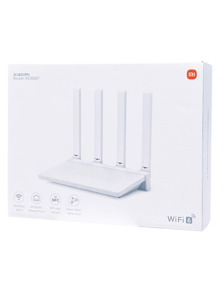 Wi-Fi роутер Xiaomi Mi Router AX3000T 3000Mbps/Wi-Fi6 (DVB4423GL) EU белый