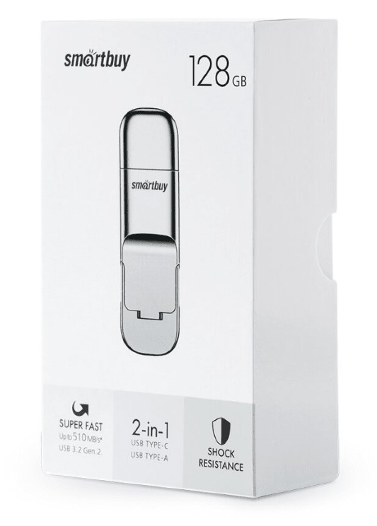 3.2 USB флеш накопитель SmartBuy Gen.2 128GB M5 Dual Type-C/Type-A, R/W 510/420MB/s (SB128GBM5)