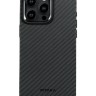 Накладка для i-Phone 15 Pro Max 6.7" Pitaka MagEZ Case Pro 4 1500D черно-серый, кевлар(арамид)