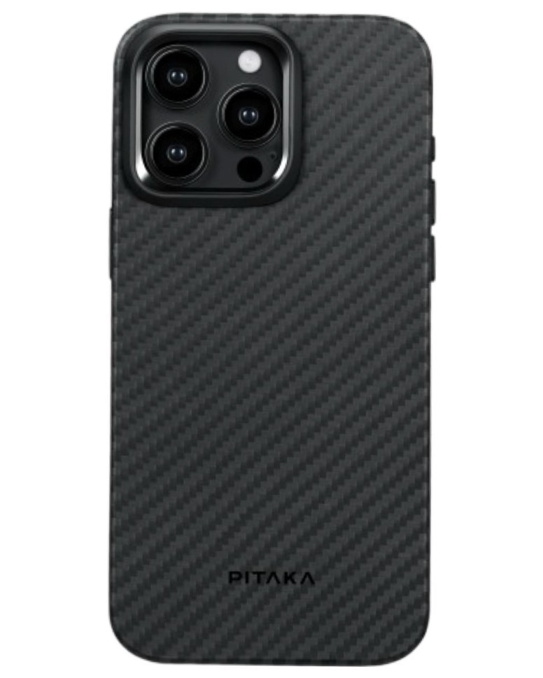 Накладка для i-Phone 15 Pro Max 6.7" Pitaka MagEZ Case Pro 4 1500D черно-серый, кевлар(арамид)
