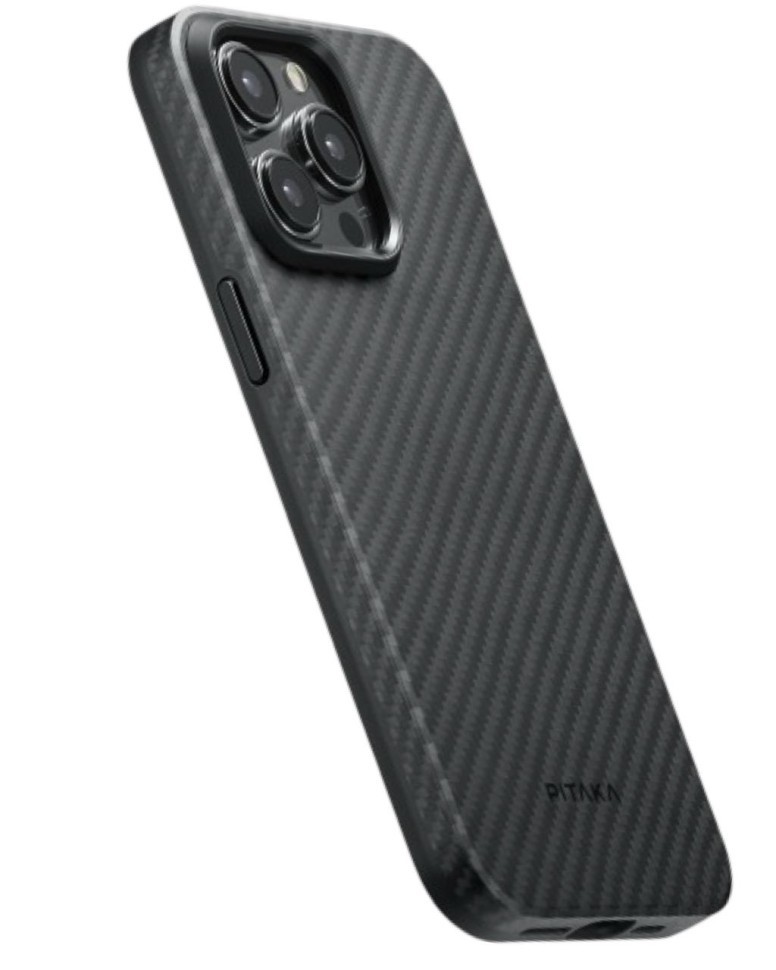 Накладка для i-Phone 15 Pro Max 6.7" Pitaka MagEZ Case Pro 4 1500D черно-серый, кевлар(арамид)
