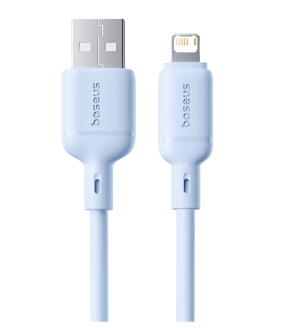 Usb Кабель-зарядка Lightning Baseus Silky Series 2.4A 1м (P10377702313-00) голубой
