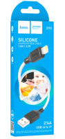 Usb Кабель-зарядка Lightning Hoco X90 2.4A 1м силиконовый белый