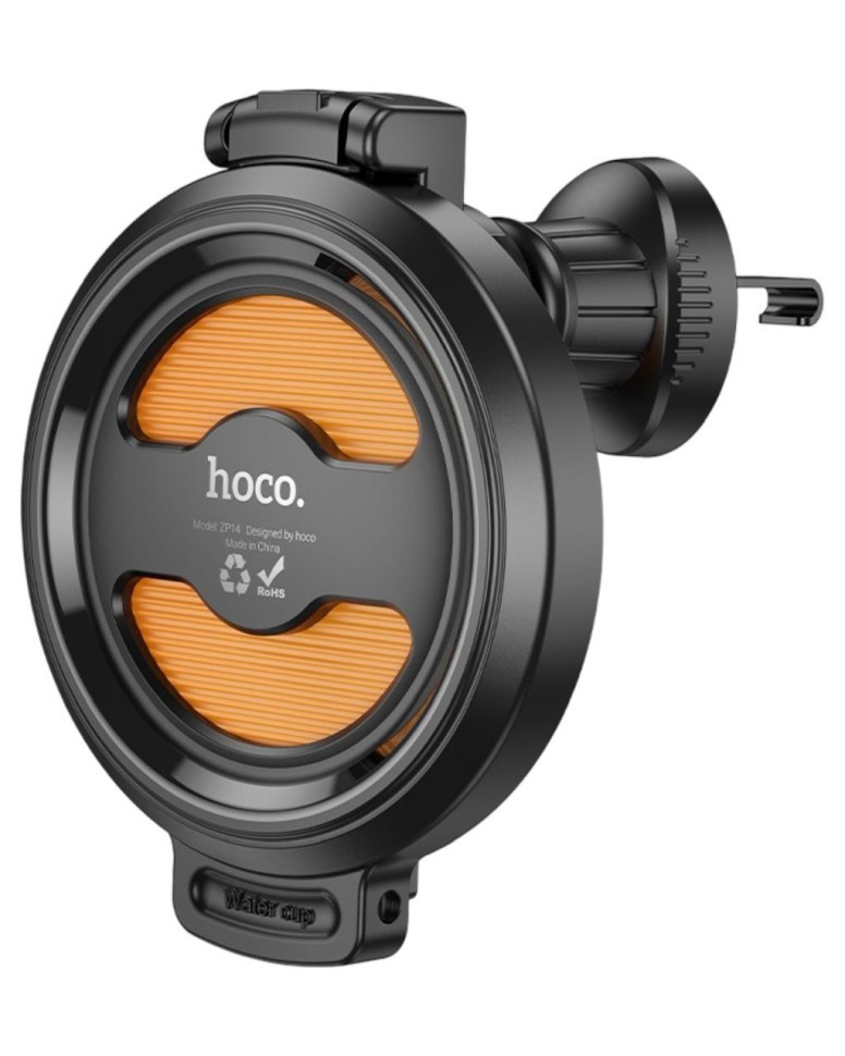 Держатель в автомобиль в воздуховод для стакана Hoco ZP14 черно-оранжевый