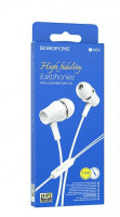 Наушники с микрофоном Borofone BM69 High fidelity 1.2м белые