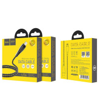 Usb Кабель-зарядка Micro Hoco U56 Metal armor 2.4A 1.2м металлический серый