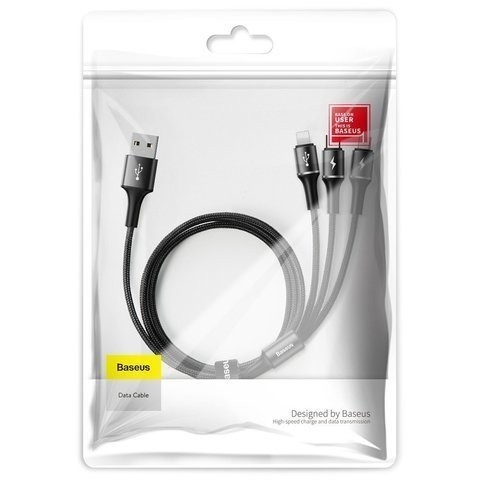 Usb Кабель-зарядка Micro+Lightning+Type-C Baseus Halo 3.5A 1.2м (CAMLT-HA01)