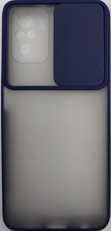 Накладка со шторкой камеры Redmi Note 10 4G матовая темно-синяя
