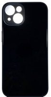 Чехол-накладка для i-Phone 14 силикон (стеклянная крышка) черная