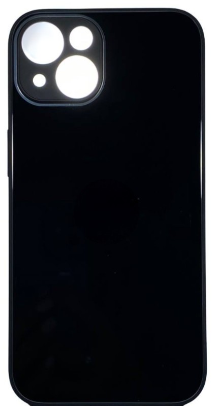 Чехол-накладка для i-Phone 14 силикон (стеклянная крышка) черная