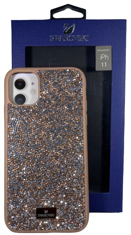 Накладка для i-Phone 11 6.1" Swarovski розовое золото