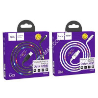 Usb Кабель-зарядка Micro Hoco U63 Spirit 2.4A 1.2м светящийся армированный белый
