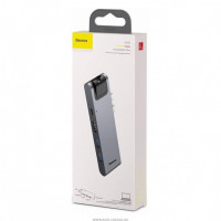 Переходник Baseus Thunderbolt C+ Pro 7in1 2USB/1C/HDMI/SD/Micro SD/RJ45 CAHUB-L0G серый