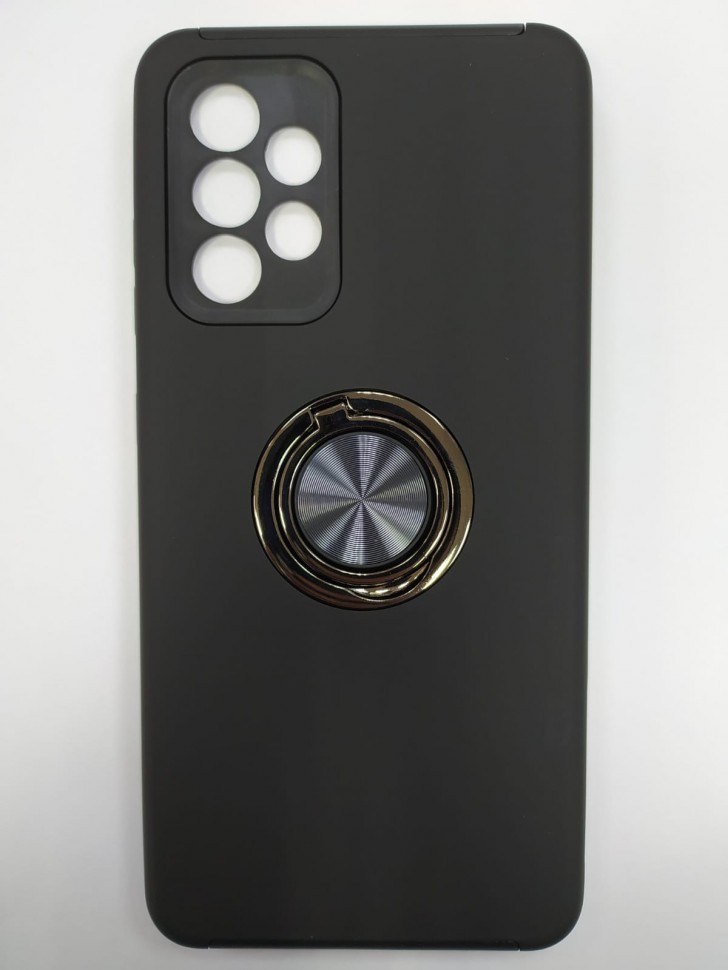 Накладка для Samsung Galaxy A52 силиконовая противоударная с кольцом разноцветная