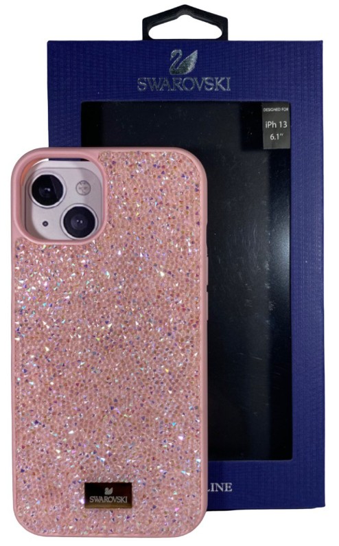 Накладка для i-Phone 13 6.1" Swarovski розовый