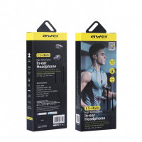 Стереонаушники AWEI с микрофоном ES-860i 1.2м плоский чёрный