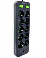 Сетевой фильтр Yemstza 2500W-10A(Max) 10 розеток+4USB+1USB-C 2м. черный