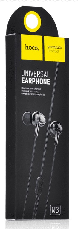 Стереонаушники Hoco M3 Universal с микрофоном черные