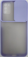 Накладка со шторкой камеры Xiaomi Pocophone M3 матовая сиреневая