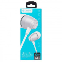 Наушники с микрофоном Celebrat G11 1.2м серебристые