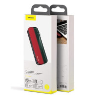 Переходник Baseus Transparent 5в1 2USB/2C/HD 4K (CAHUB-TD09) красный