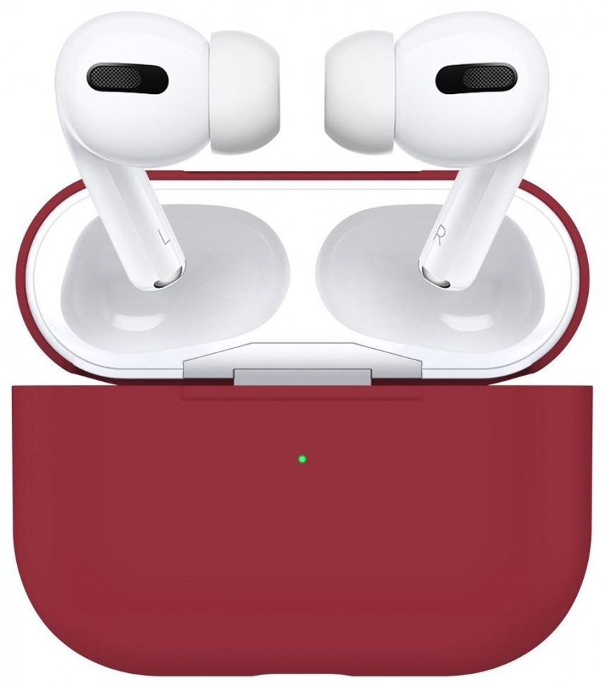 Силиконовый чехол для AirPods Pro малиновый