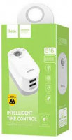 Сетевое зар. устр. Hoco C16 2USB 2.4A с таймером белое