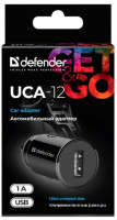 Автомобильное заряд. устр. Defender UCA-12 1A 1USB черное