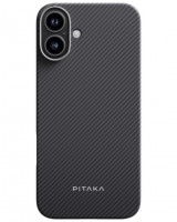 Накладка для i-Phone 16 6.1&quot; Pitaka Ultra Slim case черно-серая