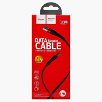 Usb Кабель-зарядка Type-C Hoco U39 Slender 3A 1.2м плоский в нейлоновой оплётке красно-чёрный