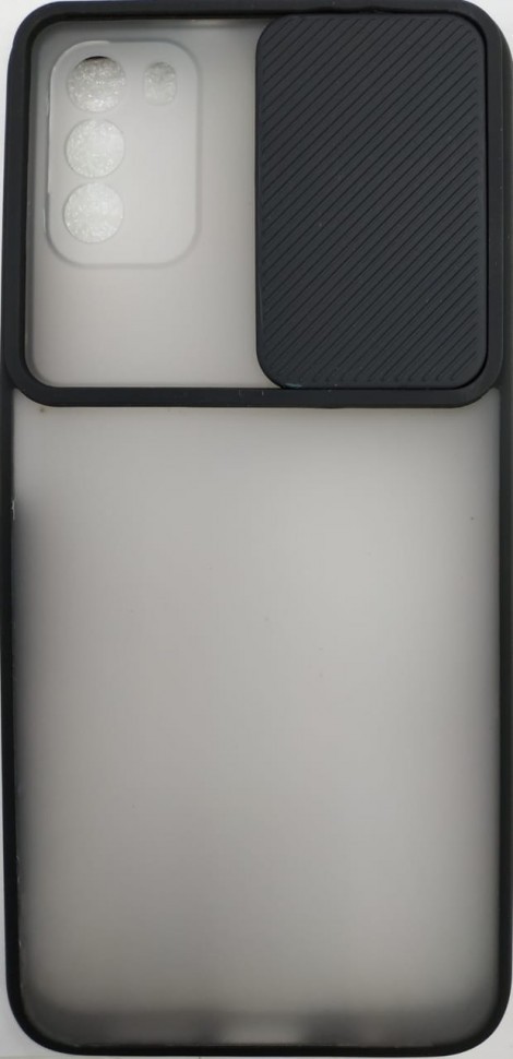 Накладка со шторкой камеры Xiaomi Pocophone M3 матовая черная
