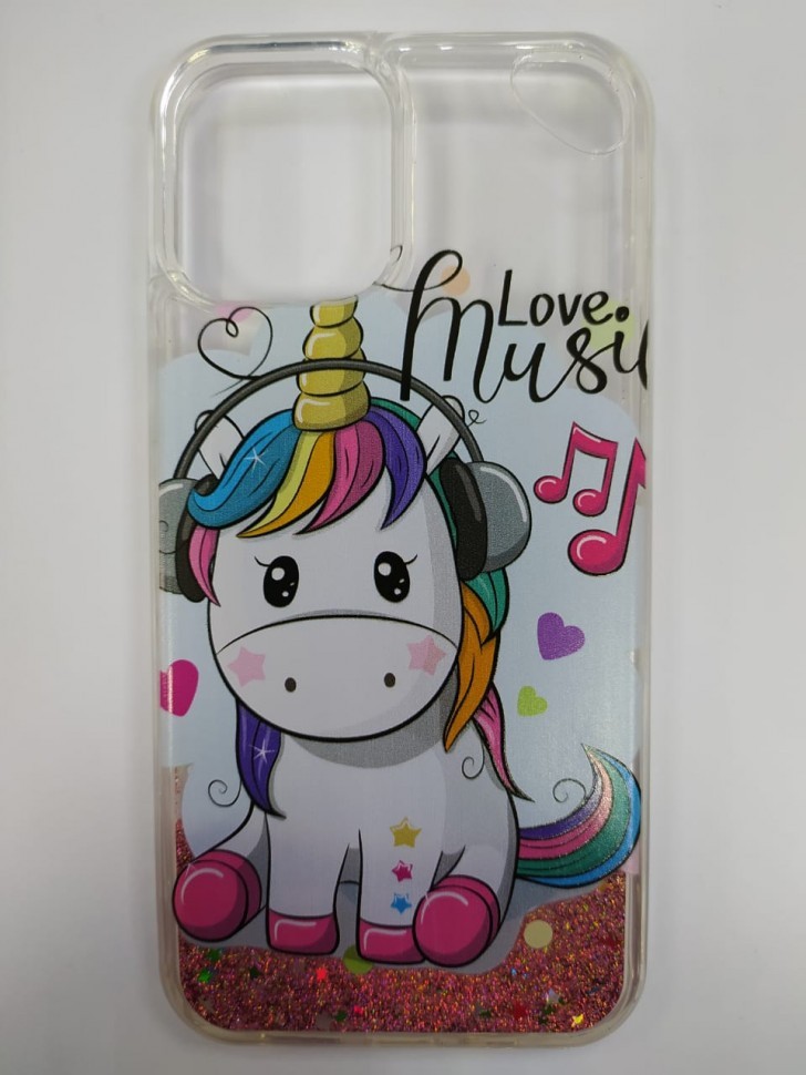 Накладка для i-Phone 12 Pro Max 6.7" переливающийся с рисунками