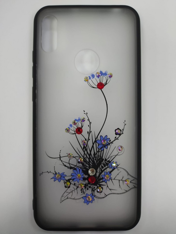 Накладка для Huawei Y6 (2019) пластик матовый рисунок со стразами