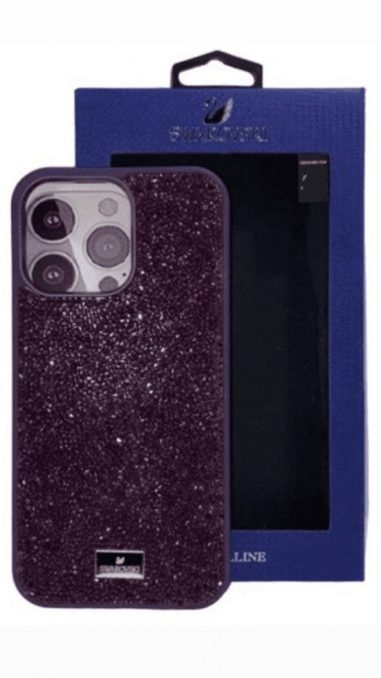 Накладка для i-Phone 13 Pro Max 6.7" Swarovski фиолетовый