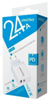 Сетевое зар. устр. Smartbuy Flash (SBP-2023C) 1USB/1C 2.4A белое