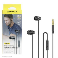 Наушники с микрофоном Awei PC-2 1.2м черные