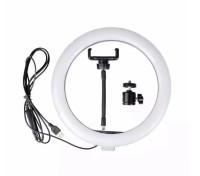 Светодиодная кольцевая лампа (выпуклая) для селфи 26см Ritmix RRL-261 с регулятором черная