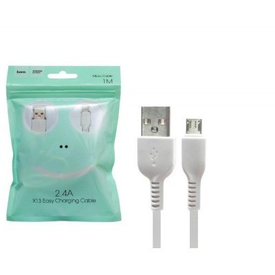 Usb Кабель-зарядка Micro Hoco X13 2.4A 1м силиконовый белый