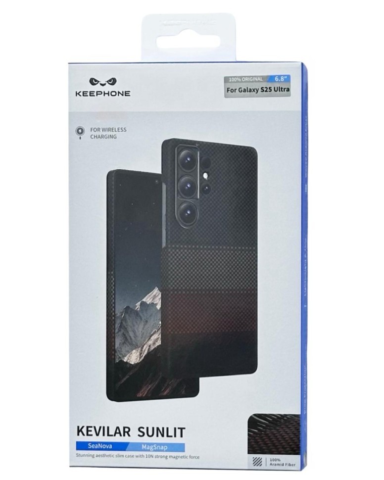 Накладка для Samsung Galaxy S25 Ultra Keephone Kevlar Sunlit Magsafe коричневый