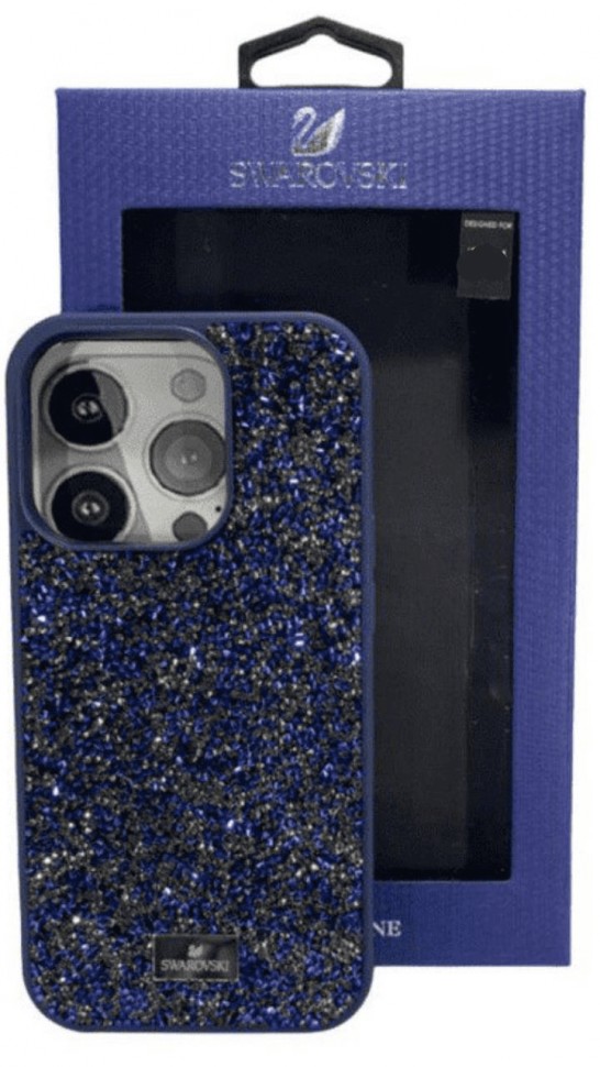 Накладка для i-Phone 13 Pro Max 6.7" Swarovski синий