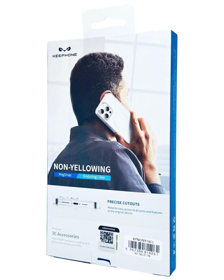 Накладка для i-Phone 16 Keephone Non-Yellowing MagSnap прозрачный
