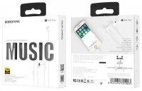 Наушники с микрофоном Borofone BM32 Plus Lightning/BT5.0 1.2м белые