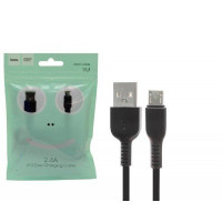 Usb Кабель-зарядка Micro Hoco X13 2.4A 1м силиконовый чёрный
