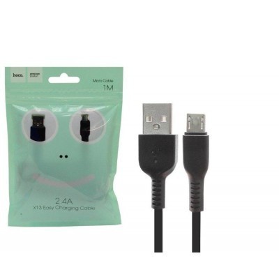 Usb Кабель-зарядка Micro Hoco X13 2.4A 1м силиконовый чёрный