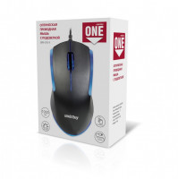 Мышь проводная с подсветкой Smartbuy ONE 350 USB/DPI 1000/3 кнопки/LED/1.5м (SBM-350-K) черная