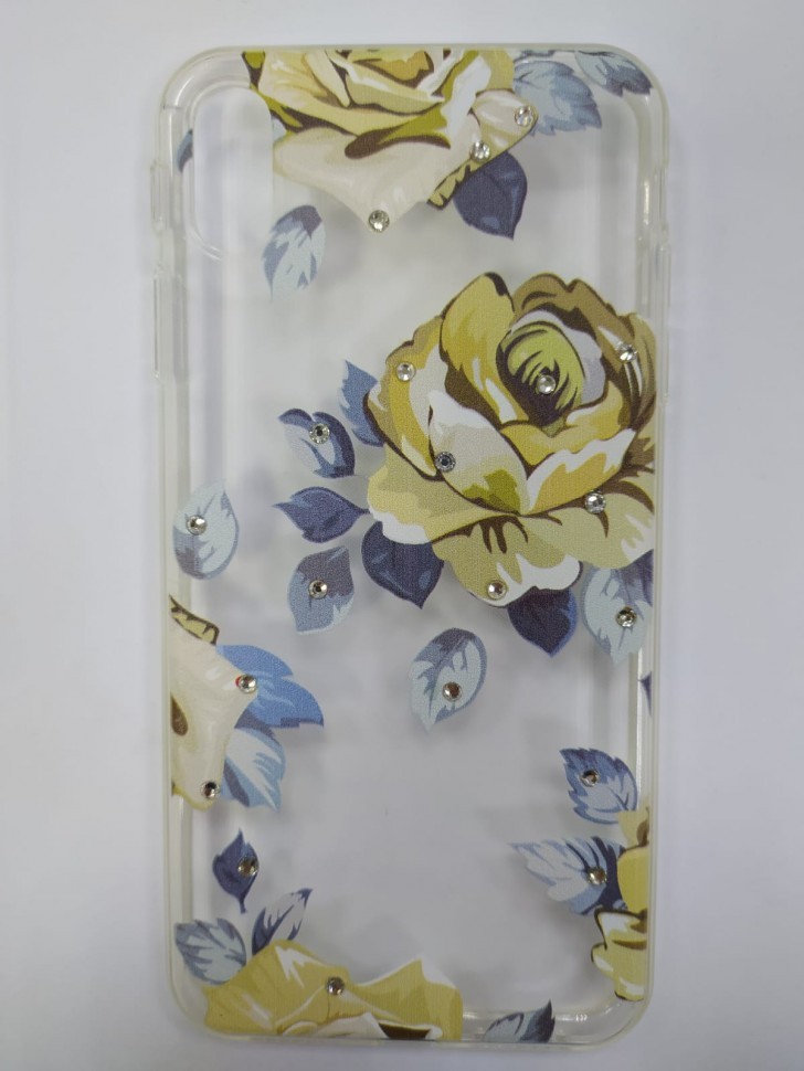 Накладка для i-Phone XS Max силикон с разными рисунками со стразами