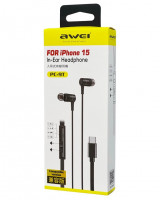 Стереонаушники Awei PC-9T с микрофоном Type-C 1.2м черные