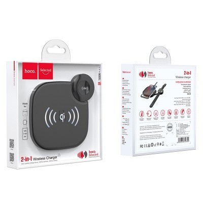 Беспроводное зарядное устройство 2in1 смартфон/Apple Watch Hoco S5 10W/2W черное