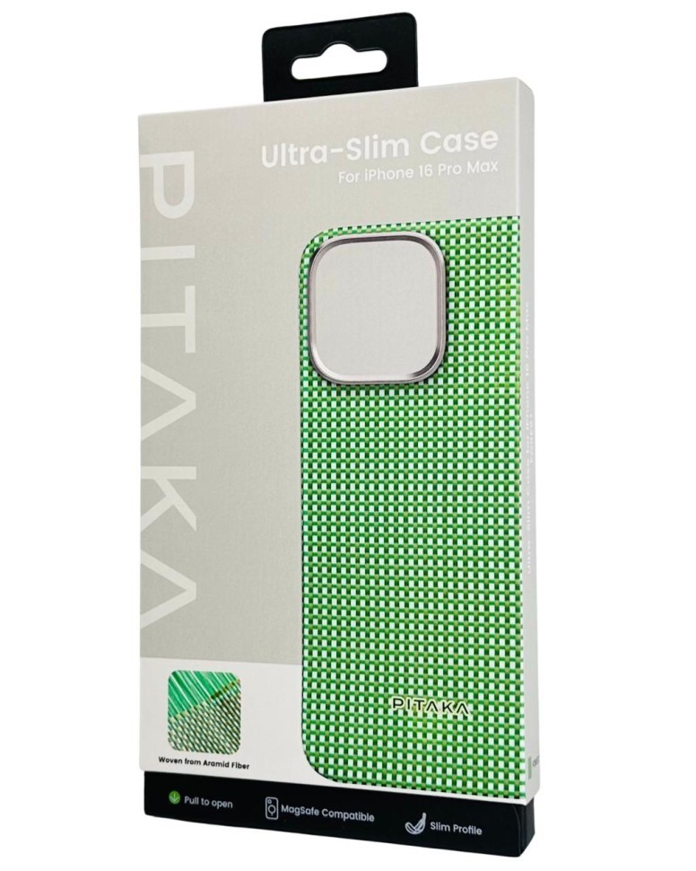 Накладка для i-Phone 16 Pro Max 6.9" Pitaka Ultra Slim case зеленая (Forest green)