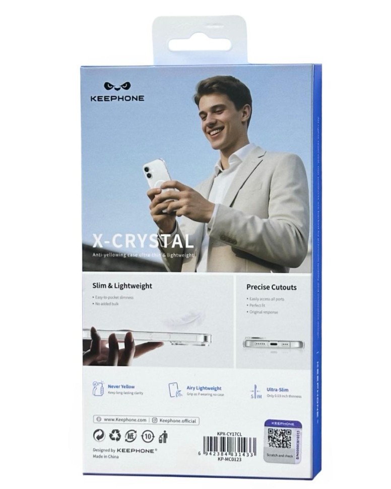 Накладка для i-Phone 17 Keephone X-Crystal MagSnap прозрачный